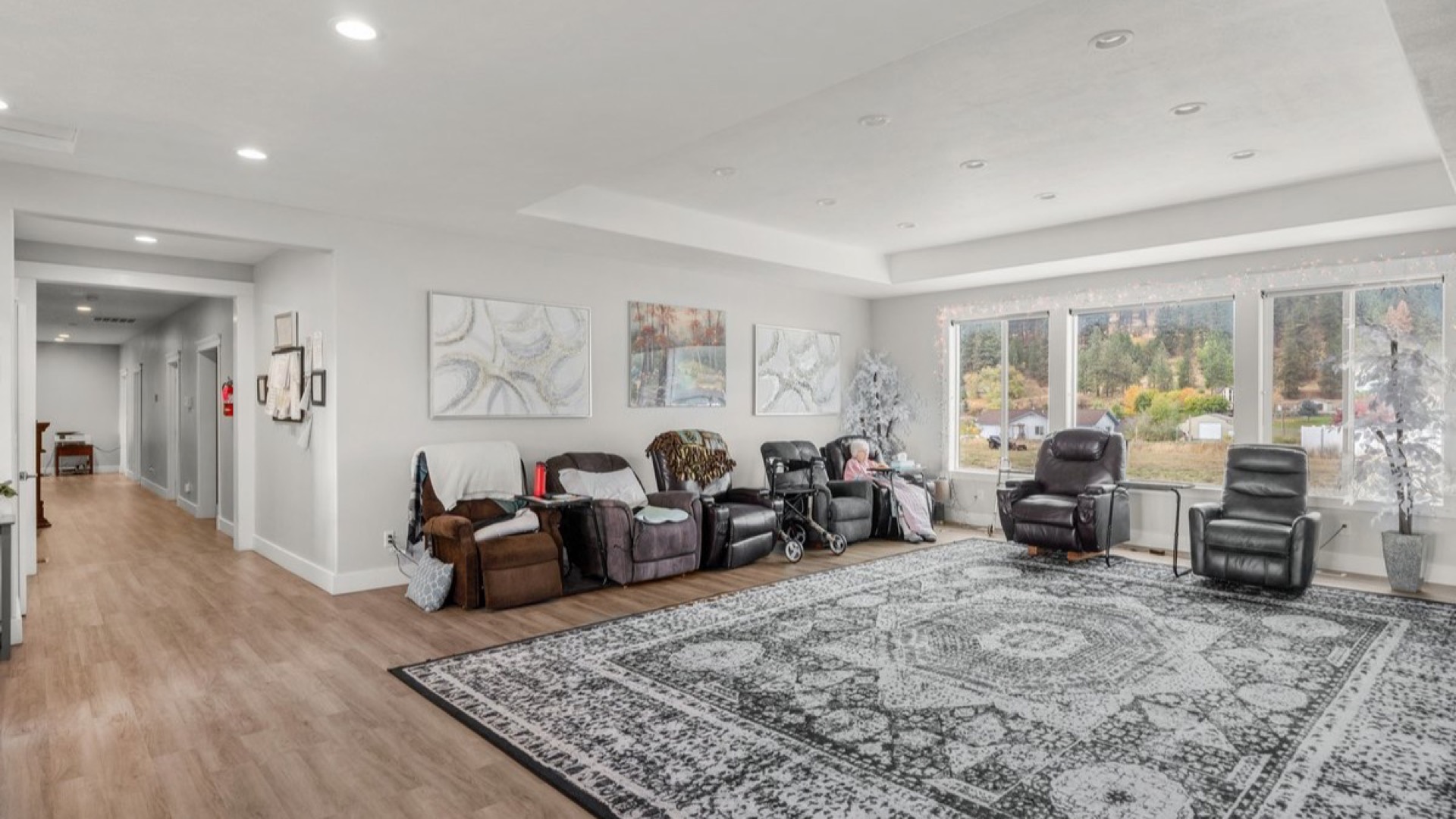 Bright common room at A+ Quality Adult Family Home